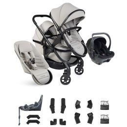 iCandy Peach 8 Double Pushchair And Carrycot With Cocoon 360 Car Seat & Base Taupe