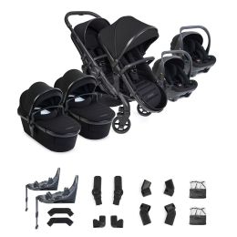 iCandy Peach 8 Twin Pushchair And Carrycot With Cocoon 360 Car Seat & Base Black