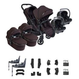 iCandy Peach 8 Editions Twin Pushchair And Carrycot With Cocoon 360 Car Seat & Base Coffee Bean