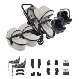 iCandy Peach 8 Twin Pushchair And Carrycot With Cocoon 360 Car Seat & Base Taupe