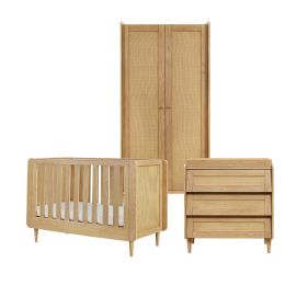 Tutti Bambini Japandi Mini Cot Bed 3 Piece Room Set Light Oak