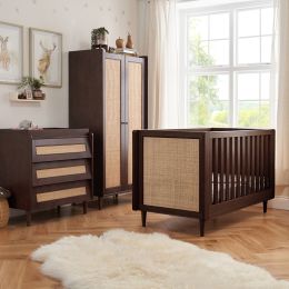 Tutti Bambini Japandi Cot Bed 3 Piece Room Set Warm Walnut