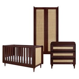 Tutti Bambini Japandi Cot Bed 3 Piece Room Set Warm Walnut