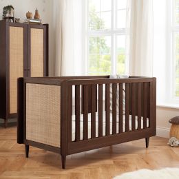 Tutti Bambini Japandi Cot Bed Warm Walnut