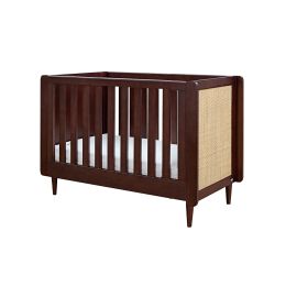 Tutti Bambini Japandi Mini Cot Bed Warm Walnut