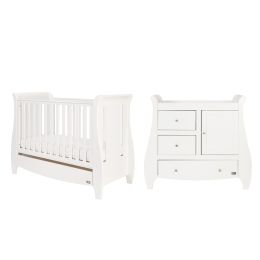 Tutti Bambini Katie Mini Sleigh Cot Bed 2 Piece Room Set White