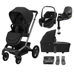 Maxi Cosi Fame Travel System With Pebble 360 Pro Car Seat Twillic Black