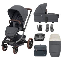 Maxi Cosi Fame Essential Pram Bundle With Accessories Twillic Graphite