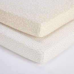 Tutti Bambini Cot Bed 2 Pack Fitted Sheets 140x70cm Love Cats