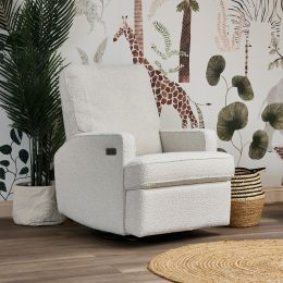Obaby Madison Electric Swivel Glider Recliner Chair Boucle Style