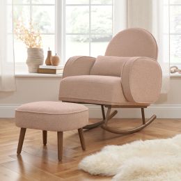 Tutti Bambini Micah Rocking Chair & Footstool Boucle Blush