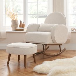 Tutti Bambini Micah Rocking Chair & Footstool Boucle Fresh Cream