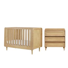 Tutti Bambini Japandi Mini Cot Bed 2 Piece Room Set Light Oak