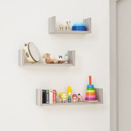 Tutti Bambini Modena Set Of Three U Shaped Wall Shelves Grey Ash