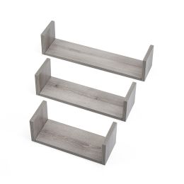 Tutti Bambini Modena Set Of Three U Shaped Wall Shelves Grey Ash