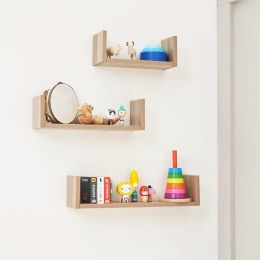 Tutti Bambini Modena Set Of Three U Shaped Wall Shelves Oak