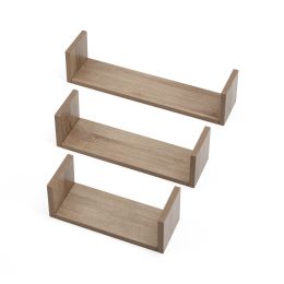 Tutti Bambini Modena Set Of Three U Shaped Wall Shelves Oak