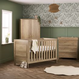 Obaby Nika Cot Bed 3 Piece Room Set Oak