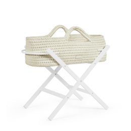Ickle Bubba Nova Cloud Moses Basket & White Stand