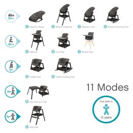 Tutti Bambini Nova Evolutionary Highchair With Rocker Bundle Black/Black