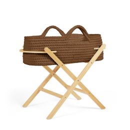 Ickle Bubba Nova Mocha Moses Basket & Pine Stand