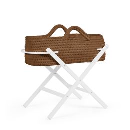 Ickle Bubba Nova Mocha Moses Basket & White Stand