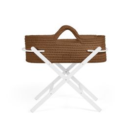 Ickle Bubba Nova Mocha Moses Basket & White Stand