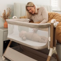 Obaby Cloud Bedside Crib Oatmeal