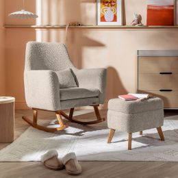 Tutti Bambini Oscar Luxe Rocking Chair & Footstool Teddy Mushroom