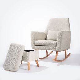 Tutti Bambini Oscar Luxe Rocking Chair & Footstool Teddy Sage