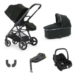 BabyStyle Oyster Gravity+ 5 Piece Travel System With Maxi Cosi cabrio Car Seat & Base Black Olive