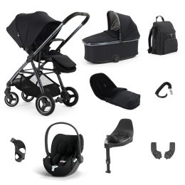 BabyStyle Oyster Gravity+ 9 Piece Travel System With Cybex Cloud T Car Seat, Base & Accessories Carbonite