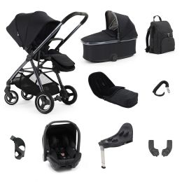 BabyStyle Oyster Gravity+ 9 Piece Travel System With Capsule Car Seat, Base & Accessories Carbonite