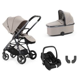 BabyStyle Oyster Gravity+ 4 Piece Travel System With Maxi Cosi Cabrio Car Seat Stone