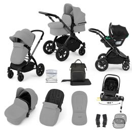 Ickle Bubba Stomp Luxe 12 Piece Nimbus 180° Travel System Bundle Pearl Grey