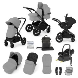 Ickle Bubba Stomp Luxe 12 Piece Maxi Cosi Cabrio Travel System Bundle Pearl Grey