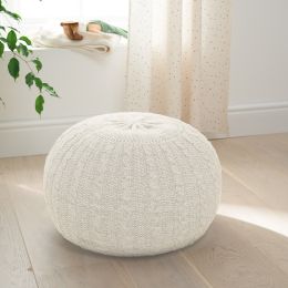 Tutti Bambini Knitted Pouffe Footstool Fresh Cream