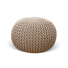 Tutti Bambini Knitted Pouffe Footstool Stone Natural