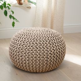 Tutti Bambini Knitted Pouffe Footstool Stone Natural