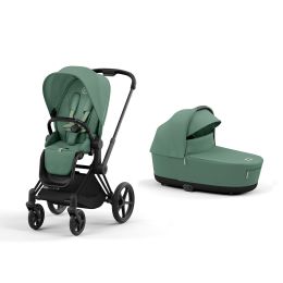 Cybex Priam Pram & Pushchair Matt Black Leaf Green