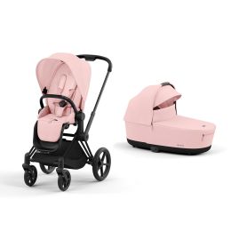 Cybex Priam Pram & Pushchair Matt Black Peach Pink