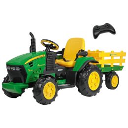 Peg Perego John Deere Remote Control With Trailer Tractor Green