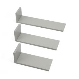 Tutti Bambini Rio Set Of Three L Shaped Wall Shelves Dove Grey