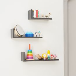 Tutti Bambini Rio Set Of Three L Shaped Wall Shelves Slate Grey