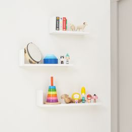 Tutti Bambini Rio Set Of Three L Shaped Wall Shelves White