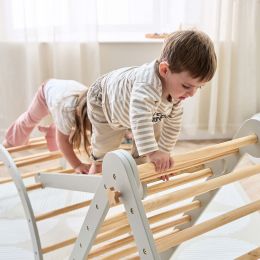 Tutti Bambini Scala Montessori 3 In 1 Pikler Climbing Frame With Climbing Wall Mushroom