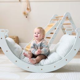 Tutti Bambini Scala Montessori Pikler Rocking Frame Cushion Boucle Sea Mist