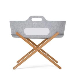SnuzBaskit Light Grey Moses Basket & Natural Stand