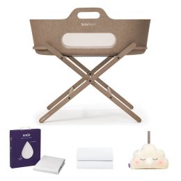 SnuzBaskit Mocha Moses Basket & Mocha Stand Accessories Bundle