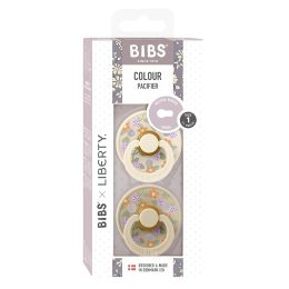 Bibs Pacifier X Liberty Round Collection 2 Pack Size 1 Strawberries Cream/Ivory Mix